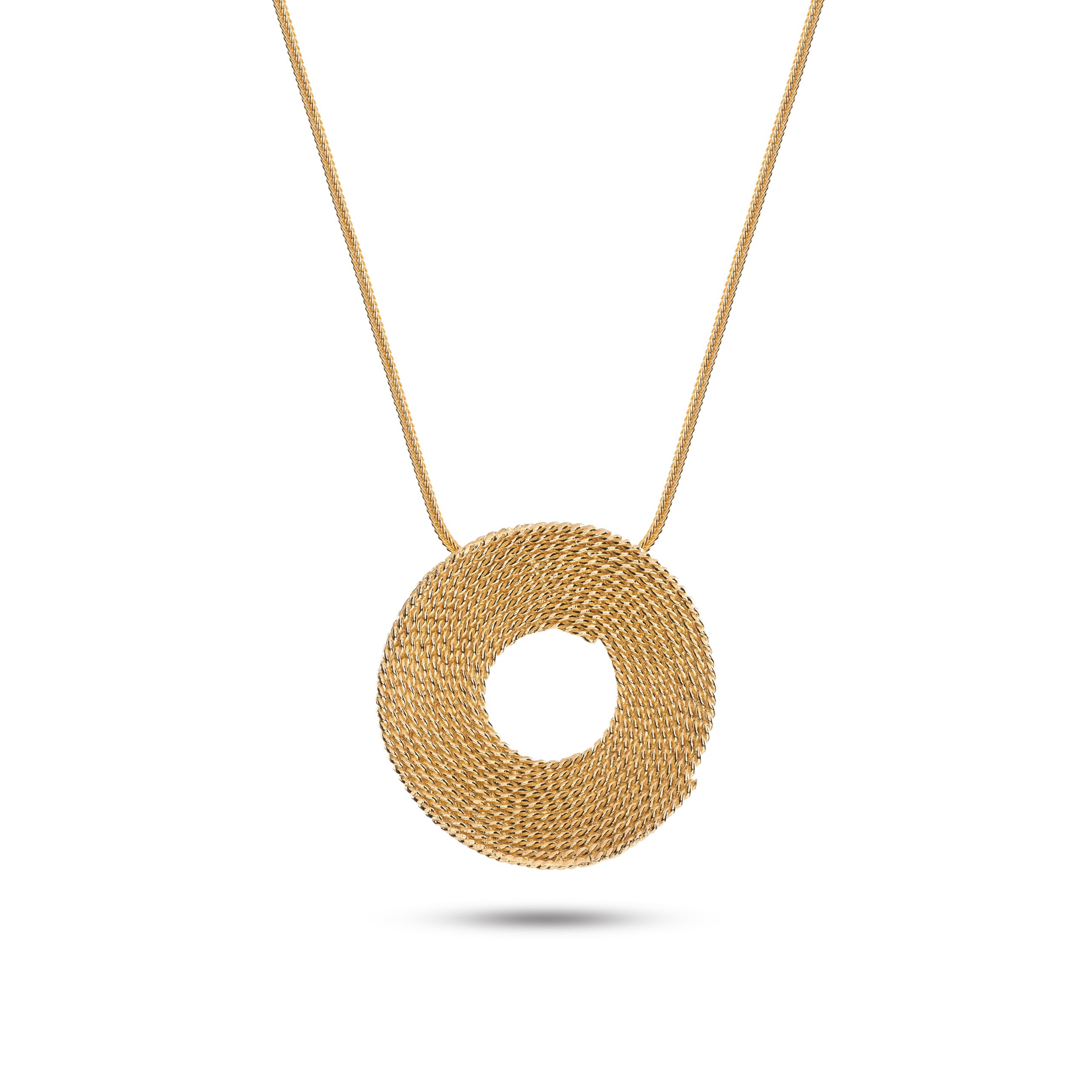 Eco pendant necklace gold